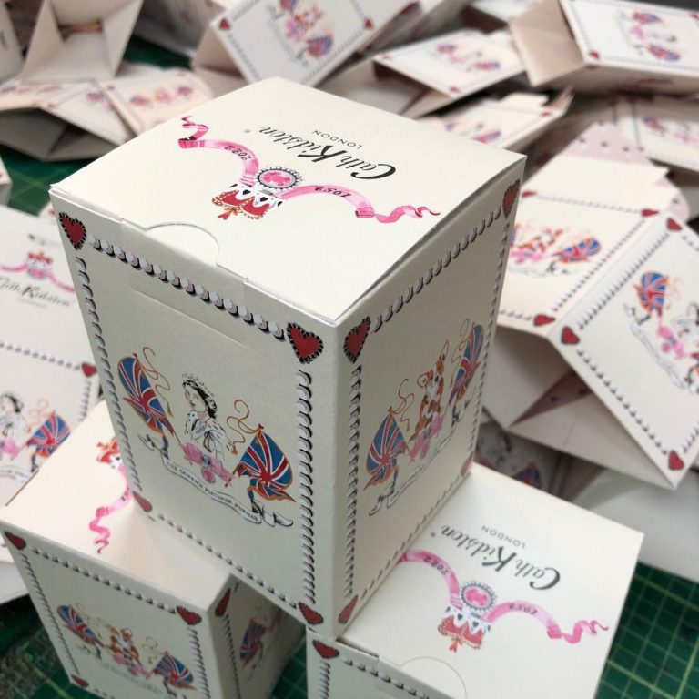 Hand fabricated elements made by PW Shop for Cath Kidston. Custom boxes with Cath Kidston branding.