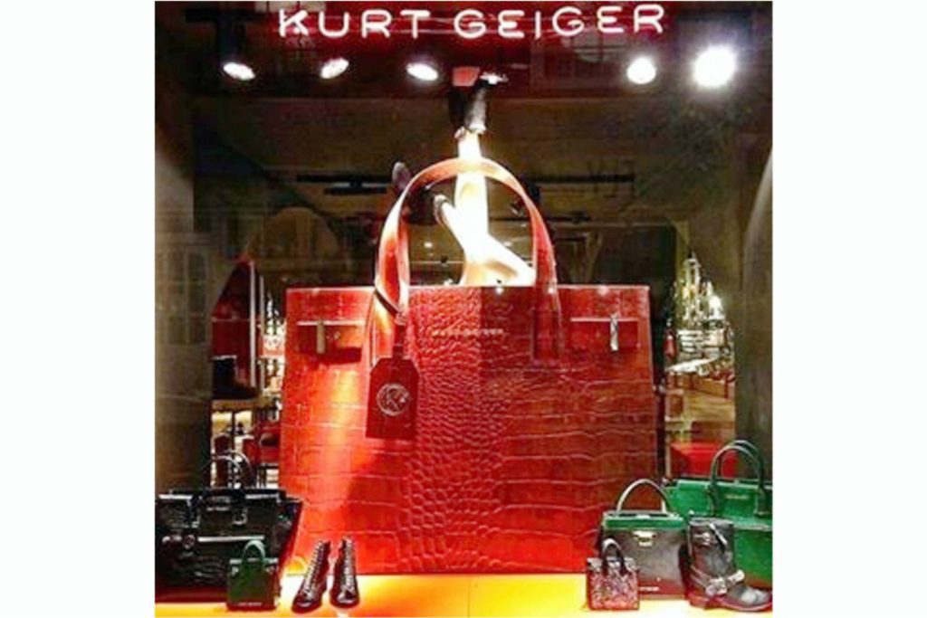 Handbag Display for Kurt Geiger that was crafted by PW Shop