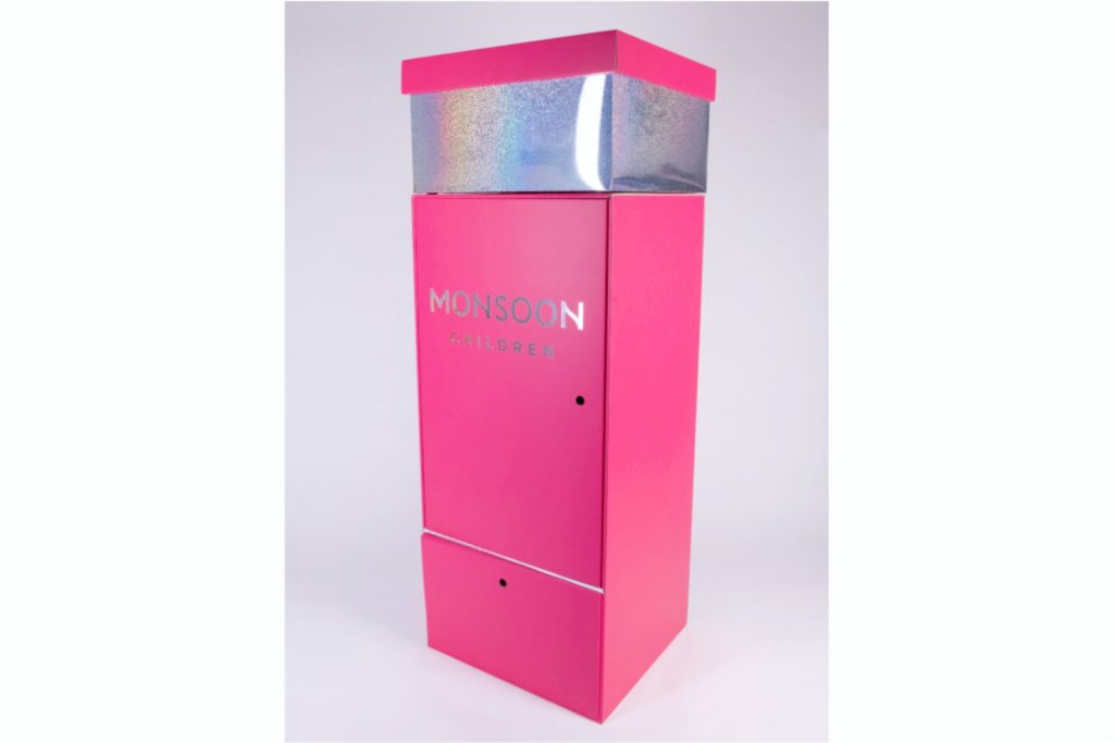 A custom bespoke pink product sleeve made for the brand Monsoon by PW Shop