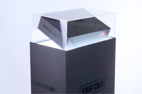An example of a bespoke product packaging and an illuminated display stand by PW Shop