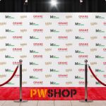 A Red Carpet style, sponsor sign backdrop mockup. One of the Crafted Canvas Creation solutions offered by PW Shop.
