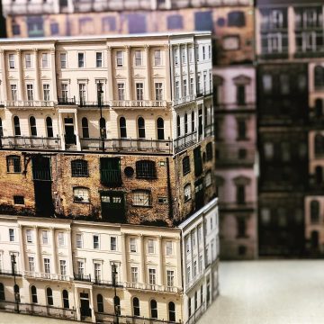 An example of the GreenCraft Fabricated display items made by PW Shop. A renaissance building crafted from sustainable cardboard.
